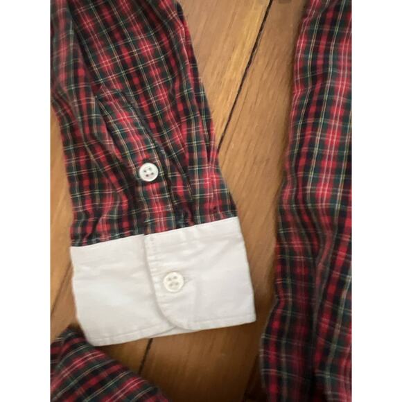 Polo Ralph Lauren Vintage Casual dress Wanita red plaid Size 14 A001819 - Picture 4 of 7